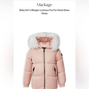 Nice clean excellent condition Baby girls rose color mackage coat